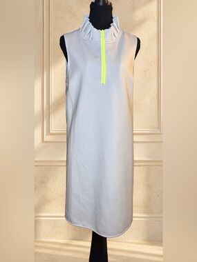 SSYS The Label Powder Blue Ruffle Collar Quarter Zip Shift Dress M